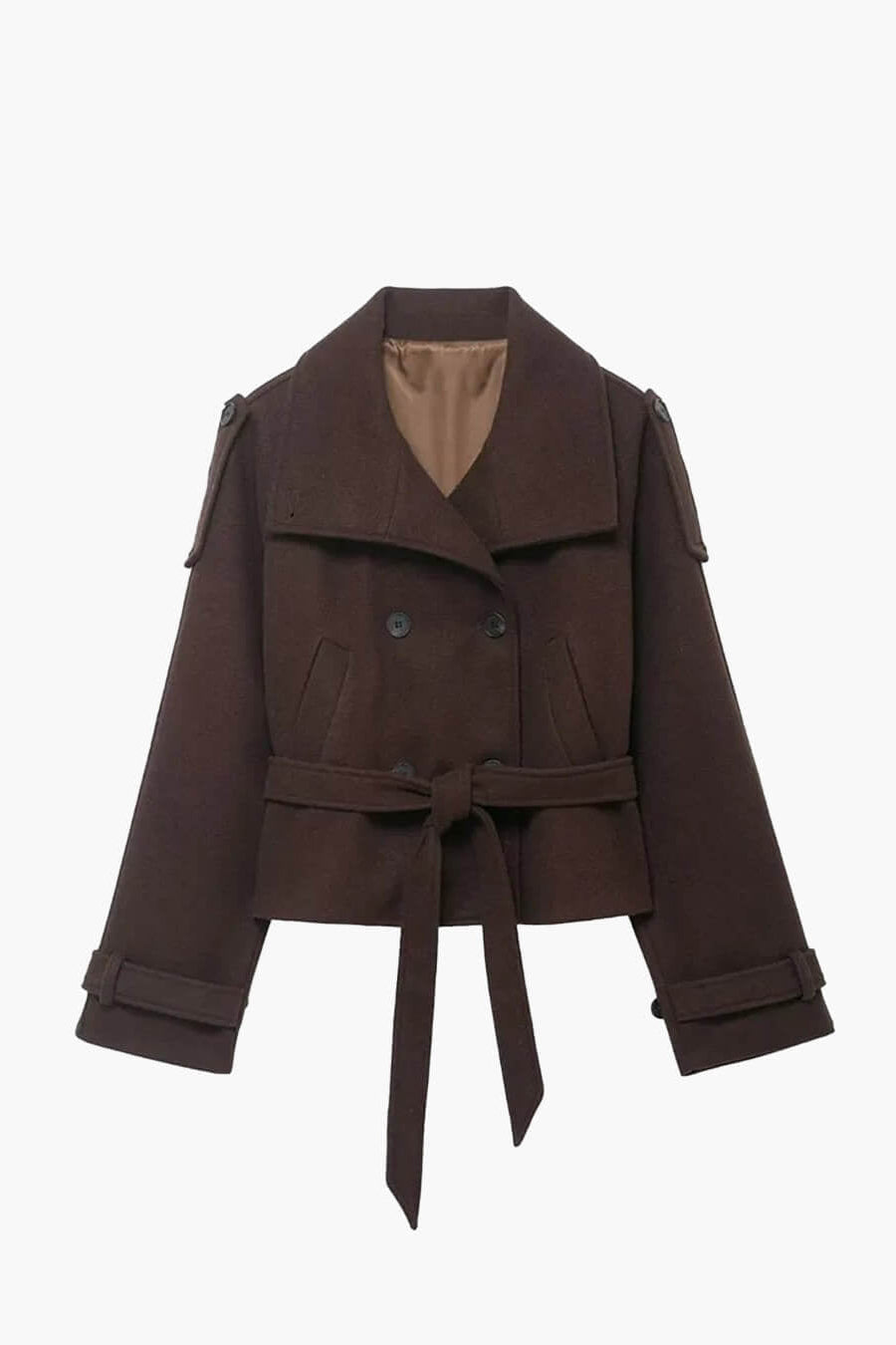 ZEYA - Sophia Stand Collar Short Trench Coat