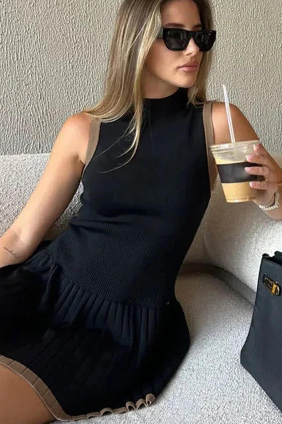 ZEYA - Sophie Drop-Waist Contrast Knit Dress