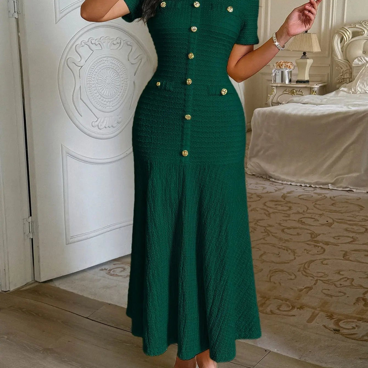 ZEYA - Sylvia Bodycon Flared Midi Dress