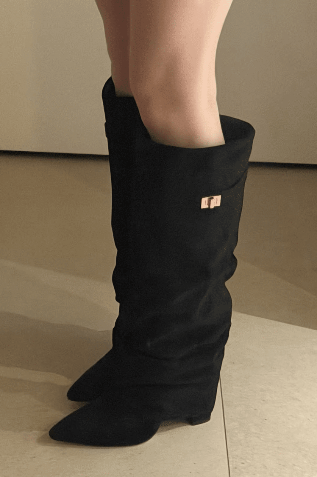 ZEYA - Teresa Slouchy Pointed Knee High Boots