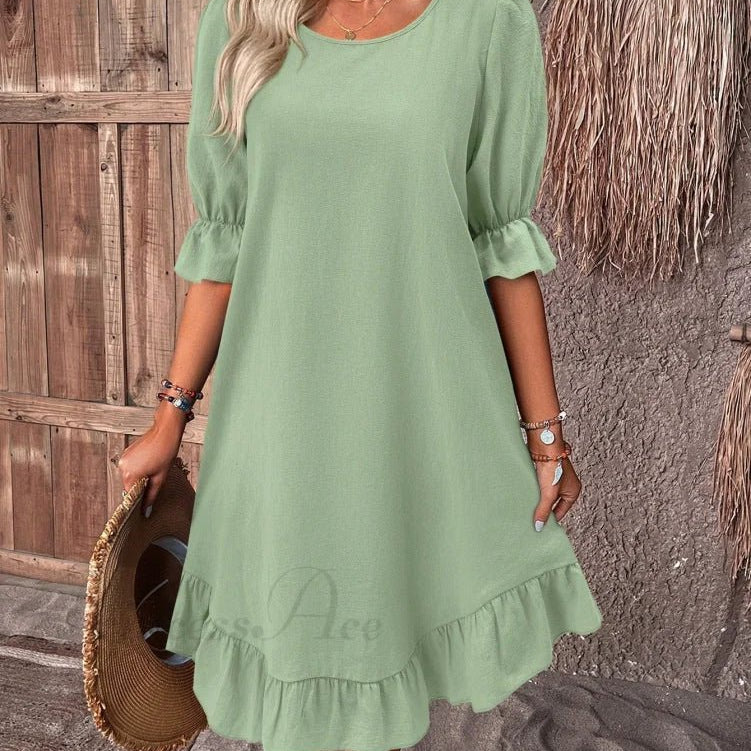 ZEYA - Ursa Ruffle Hem Smock Dress