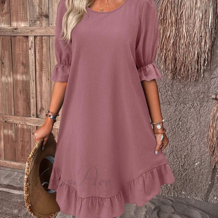 ZEYA - Ursa Ruffle Hem Smock Dress