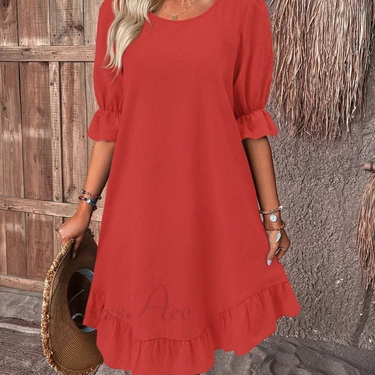 ZEYA - Ursa Ruffle Hem Smock Dress