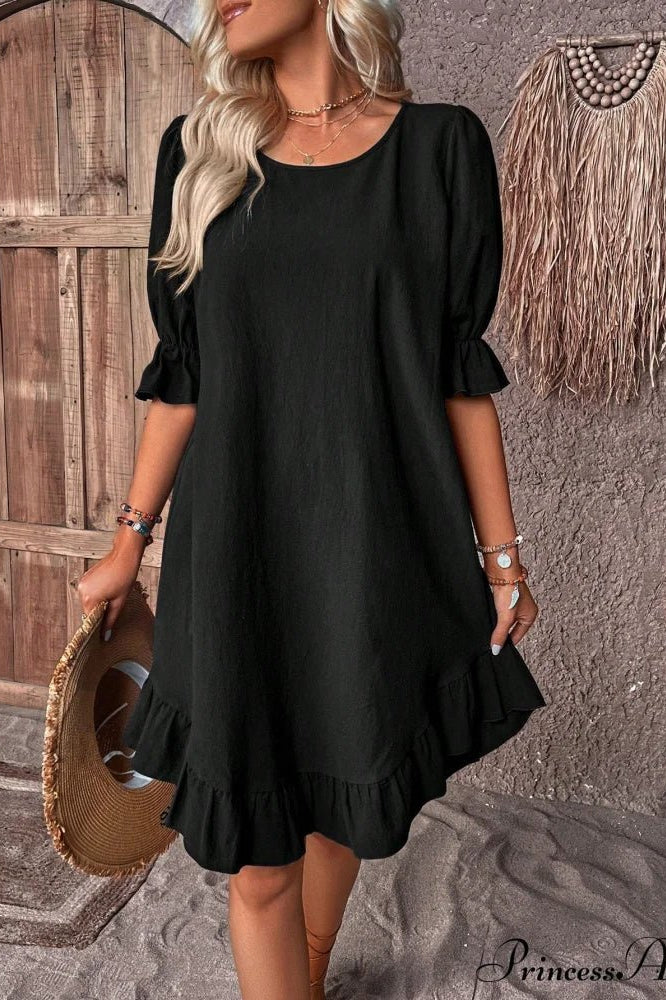 ZEYA - Ursa Ruffle Hem Smock Dress