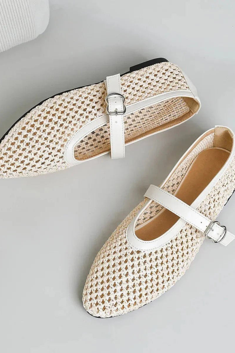 ZEYA - Veda Hollow Weave Mary Jane Flats