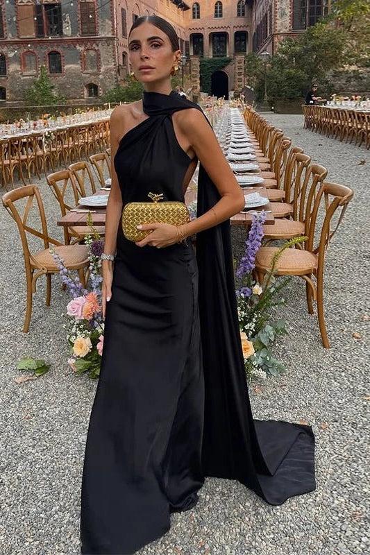 ZEYA - Vivienne Satin Ribbon Backless Evening Gown
