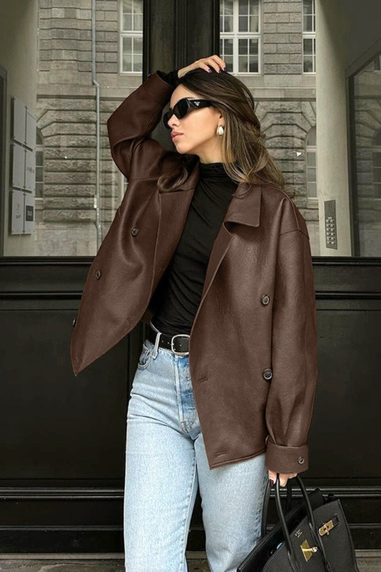Helen Vintage Faux Leather Coat