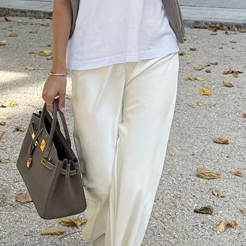 Brie Satin Flare Pants