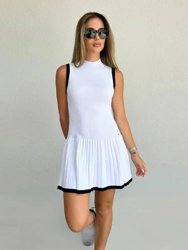 Sophie Drop-Waist Contrast Knit Dress