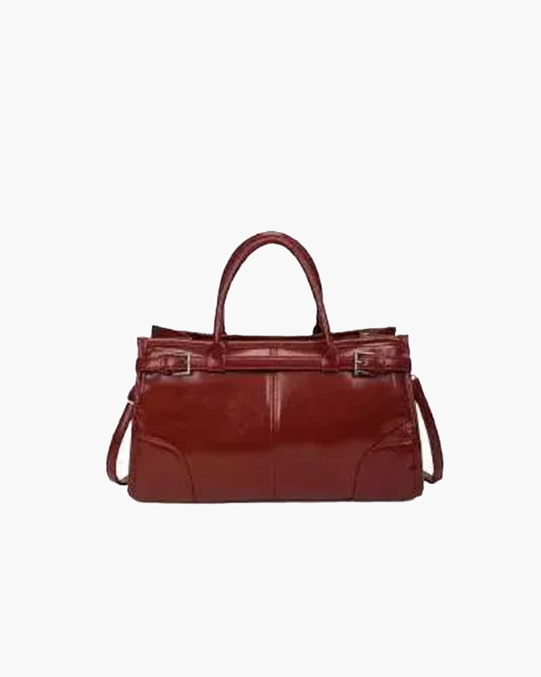 Lorena Leather Shoulder Bag with Belt Detail