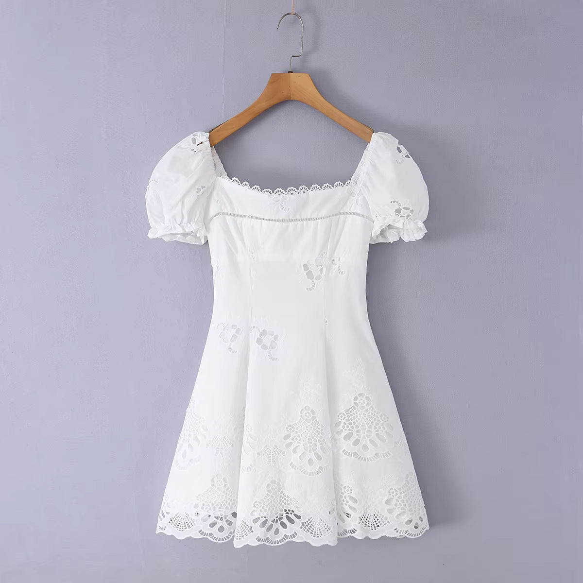 Audra Lace Hollow-Out Mini Dress