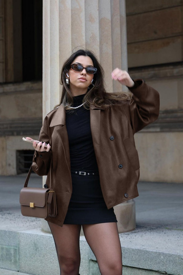 Helen Vintage Faux Leather Coat
