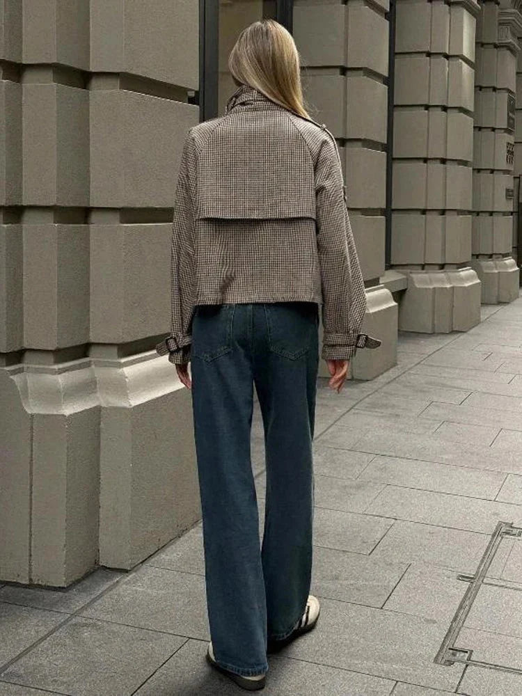 Helen Houndstooth Plaid Jacket