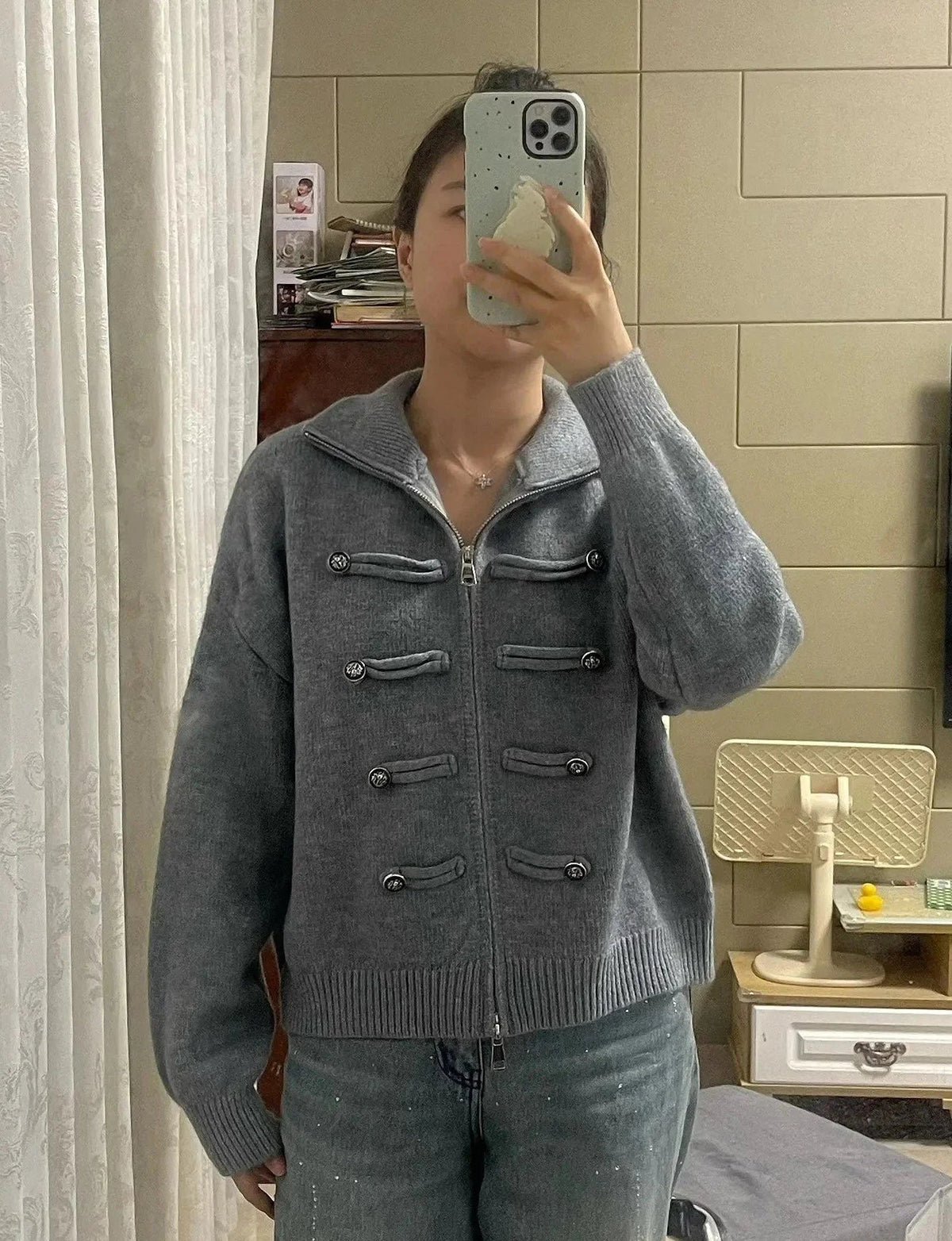 ZEYA - Helena Turtleneck Zip Knit Cardigan