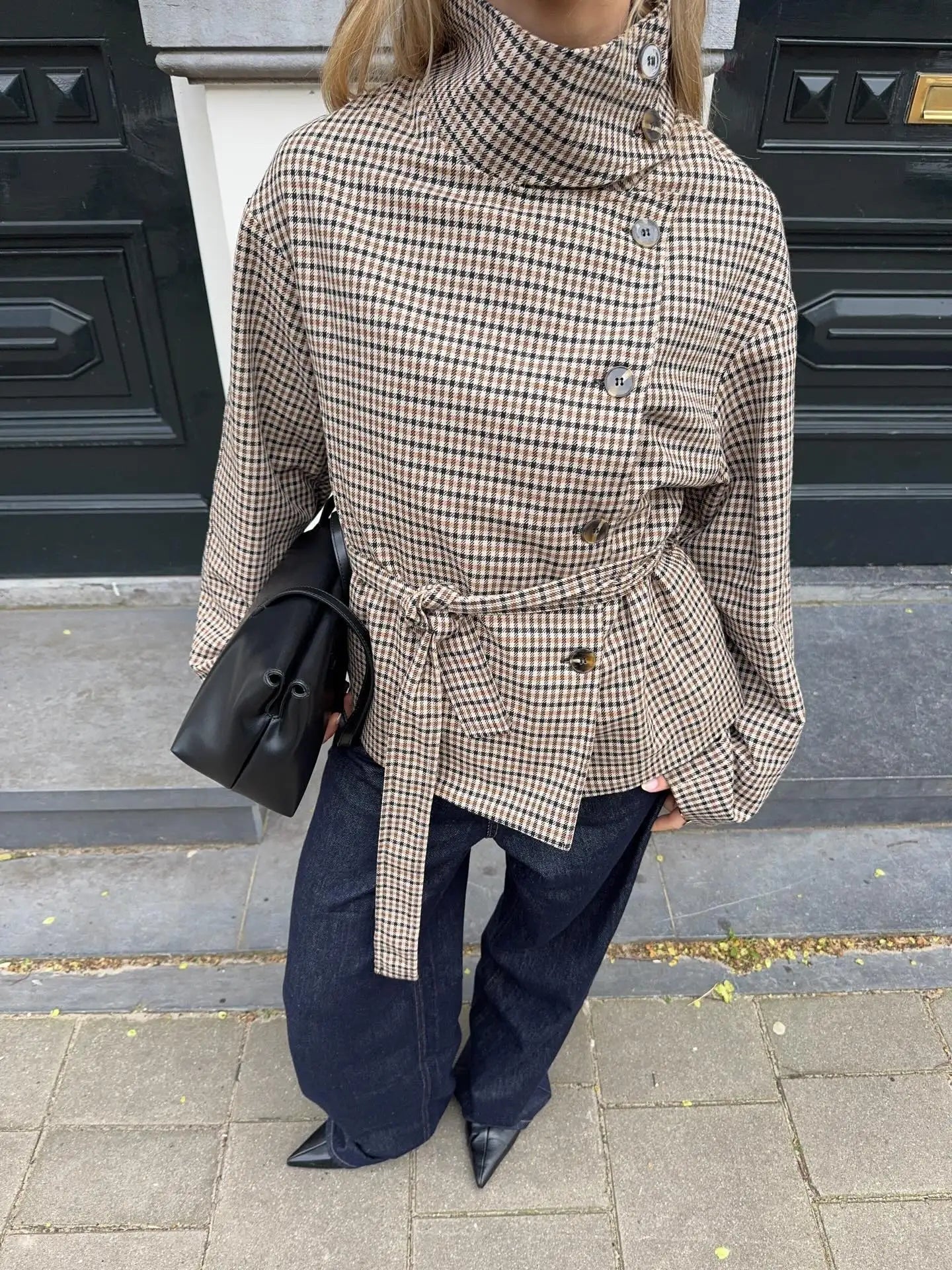 Mila Plaid Trench Coat