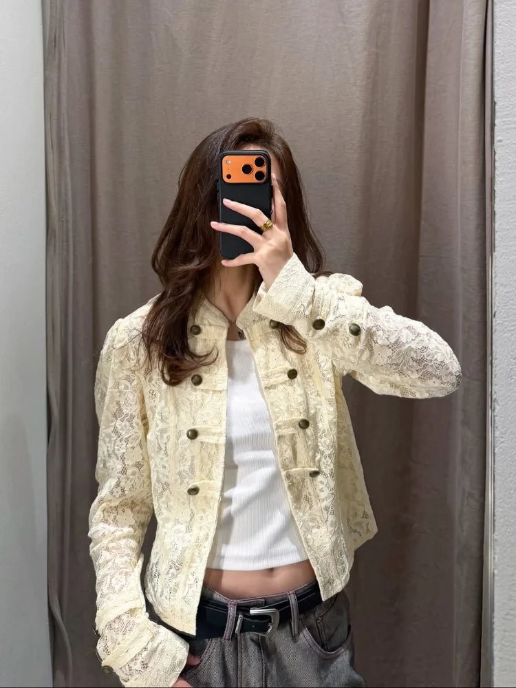 Esther Sheer Lace Patchwork Jacket