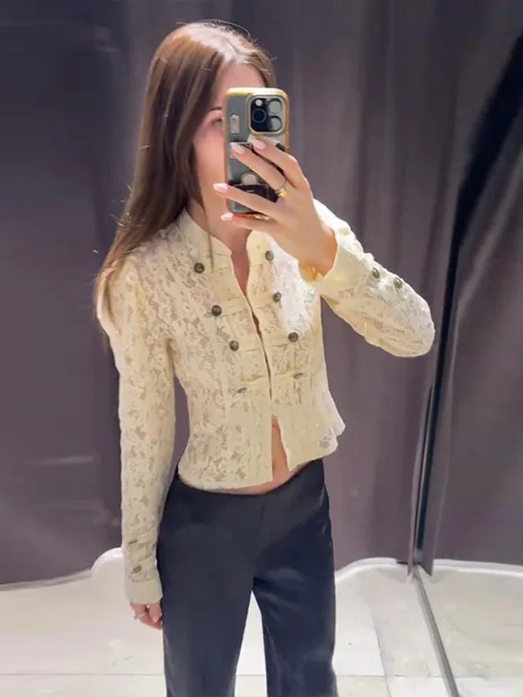 Esther Sheer Lace Patchwork Jacket