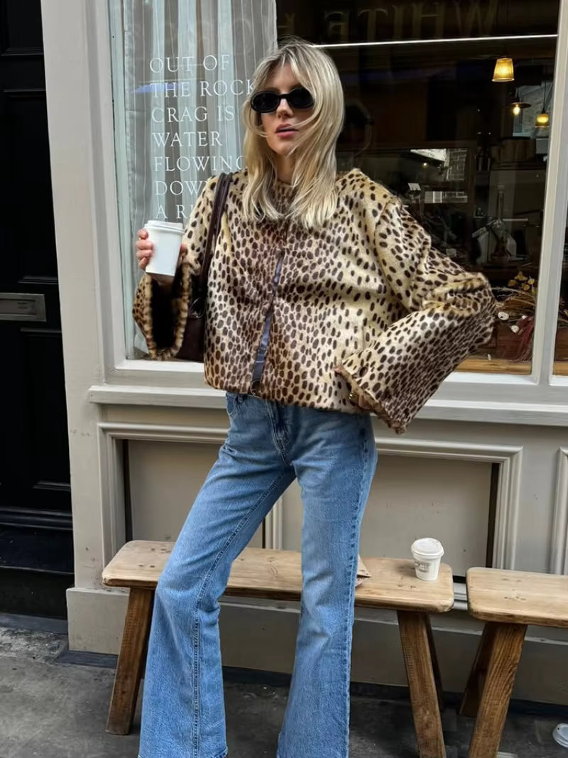 Katie Leopard Faux Fur Jacket