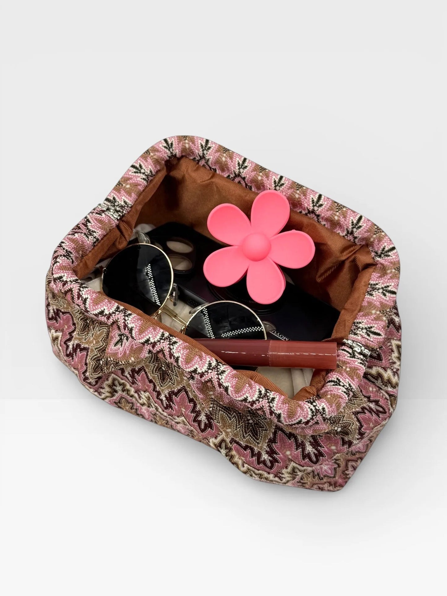 Sophia Jacquard Pleated Clutch