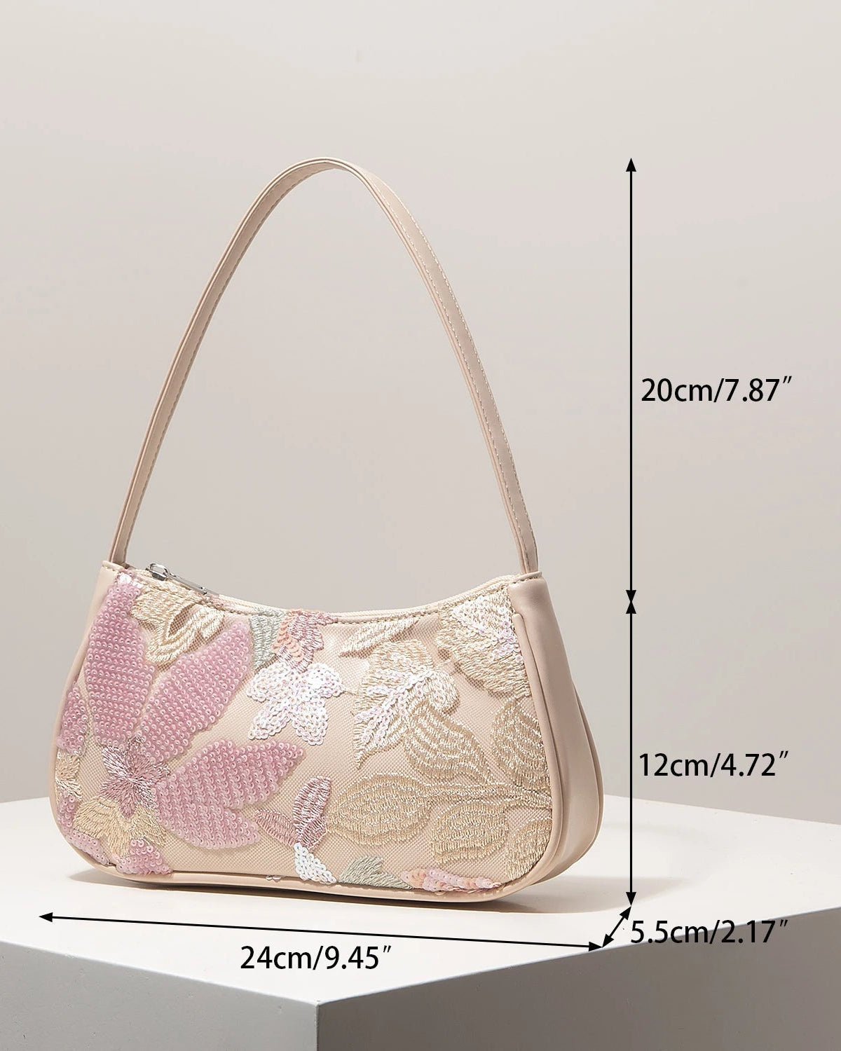 Sophia Embroidered Sequin Shoulder Bag