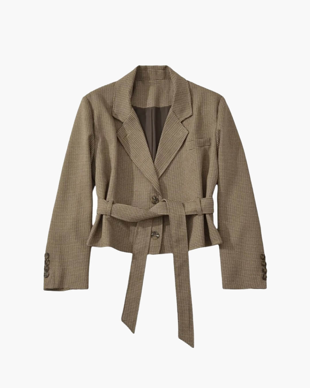 Ellen Houndstooth Plaid Blazer