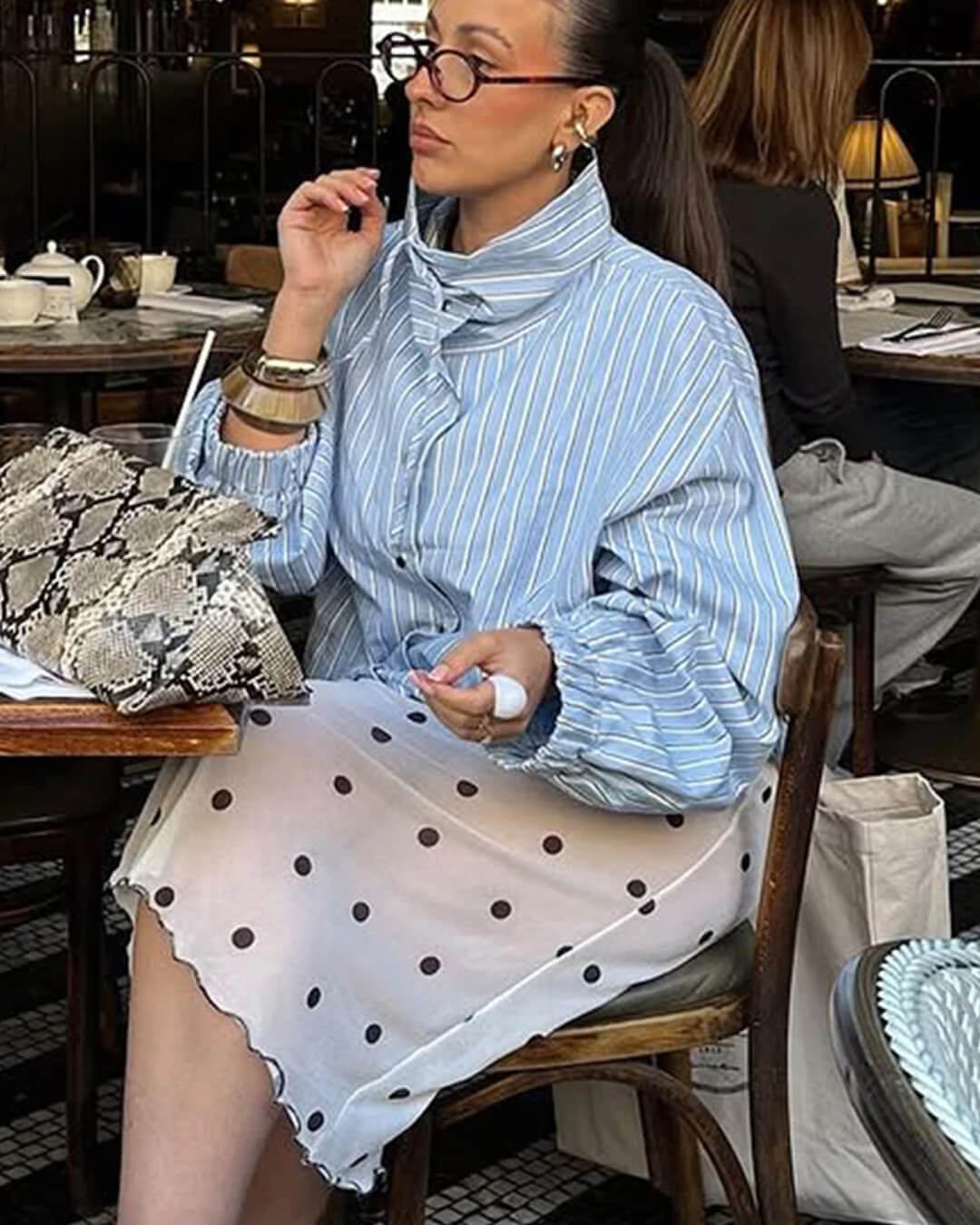 Lucy Striped High Neck Shirt