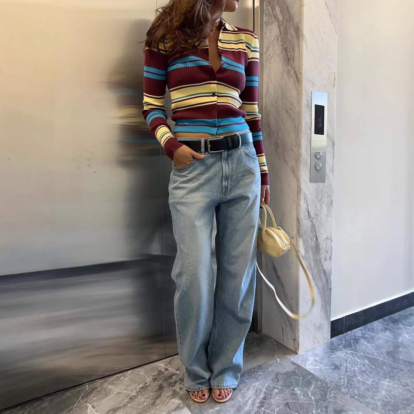 Ellie Striped Knit Cardigan