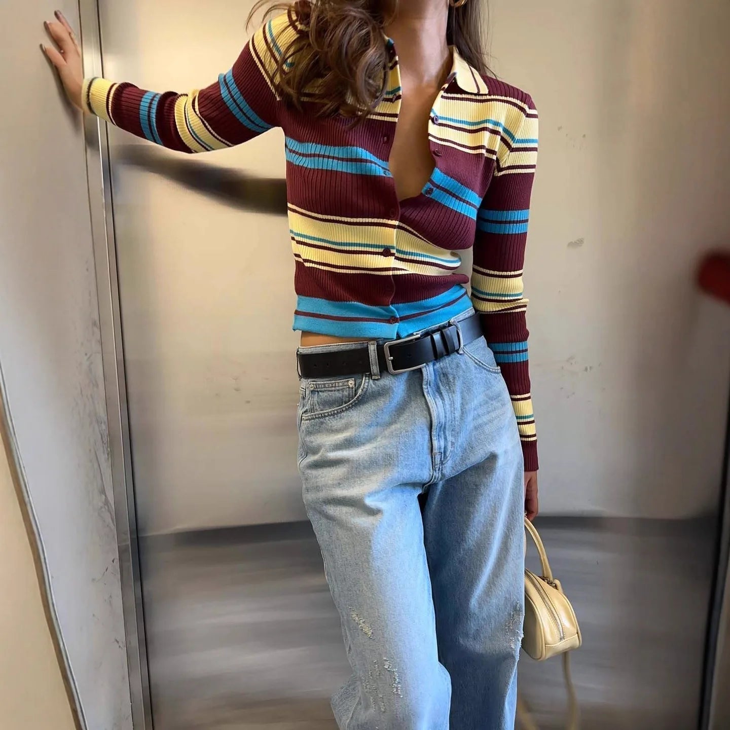 Ellie Striped Knit Cardigan
