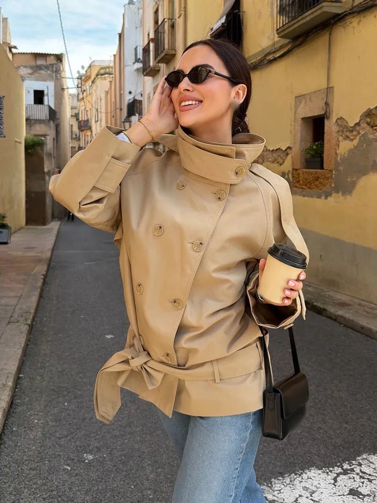Maria High Neck Utility Trench Coat