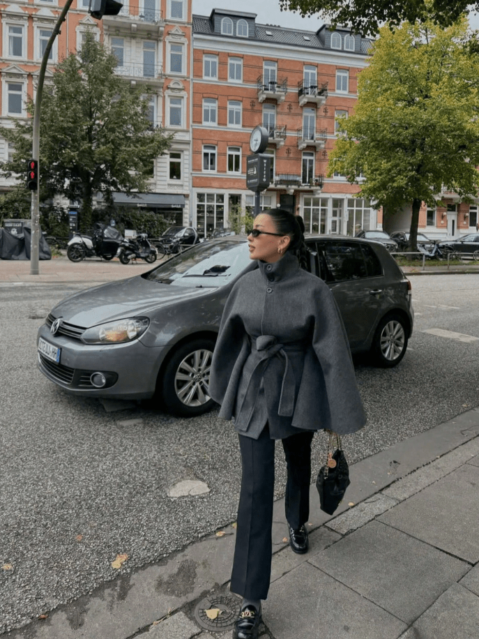 Daniela Belted Cape Jacket
