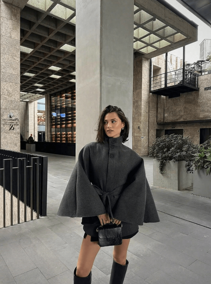 Daniela Belted Cape Jacket