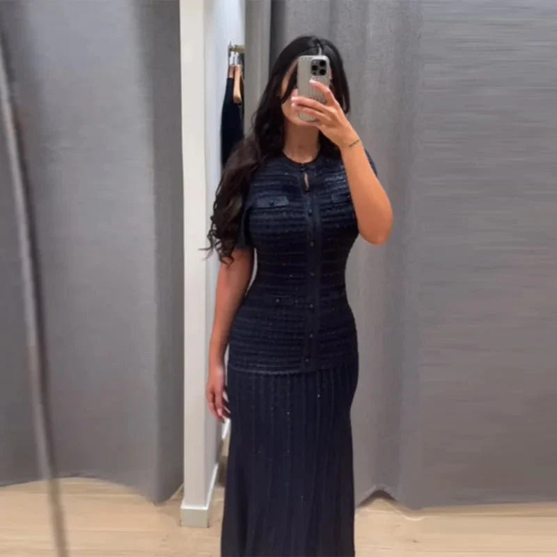 Sadie Sequin Knit Maxi Dress