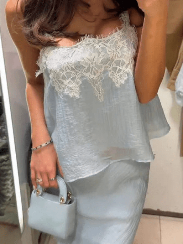 Jacinta Lace Spliced Midi Set