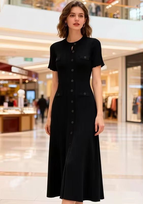Margot Button-Front Knit Midi Dress