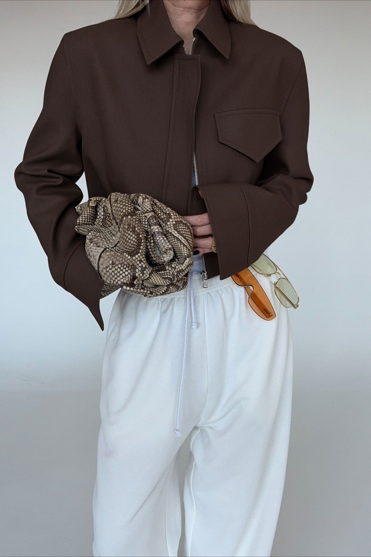 Amelie Brown Zip Jacket