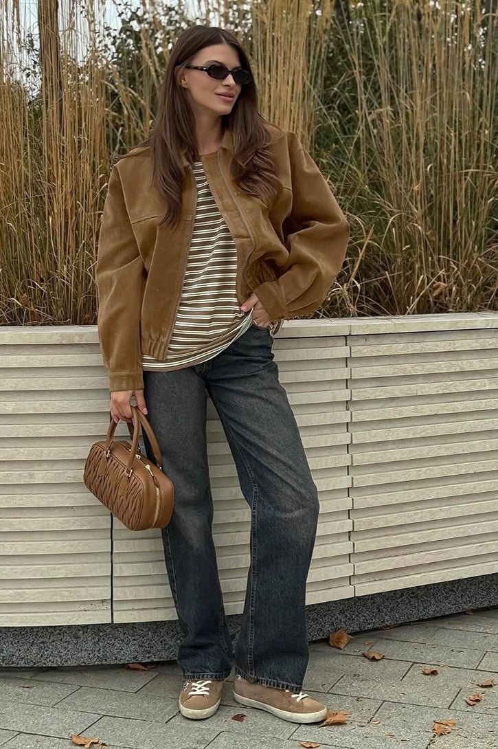 Lisa Suede Zip Relaxed Jacket