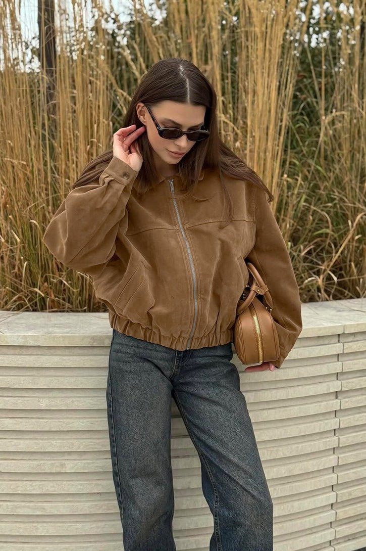 Lisa Suede Zip Relaxed Jacket