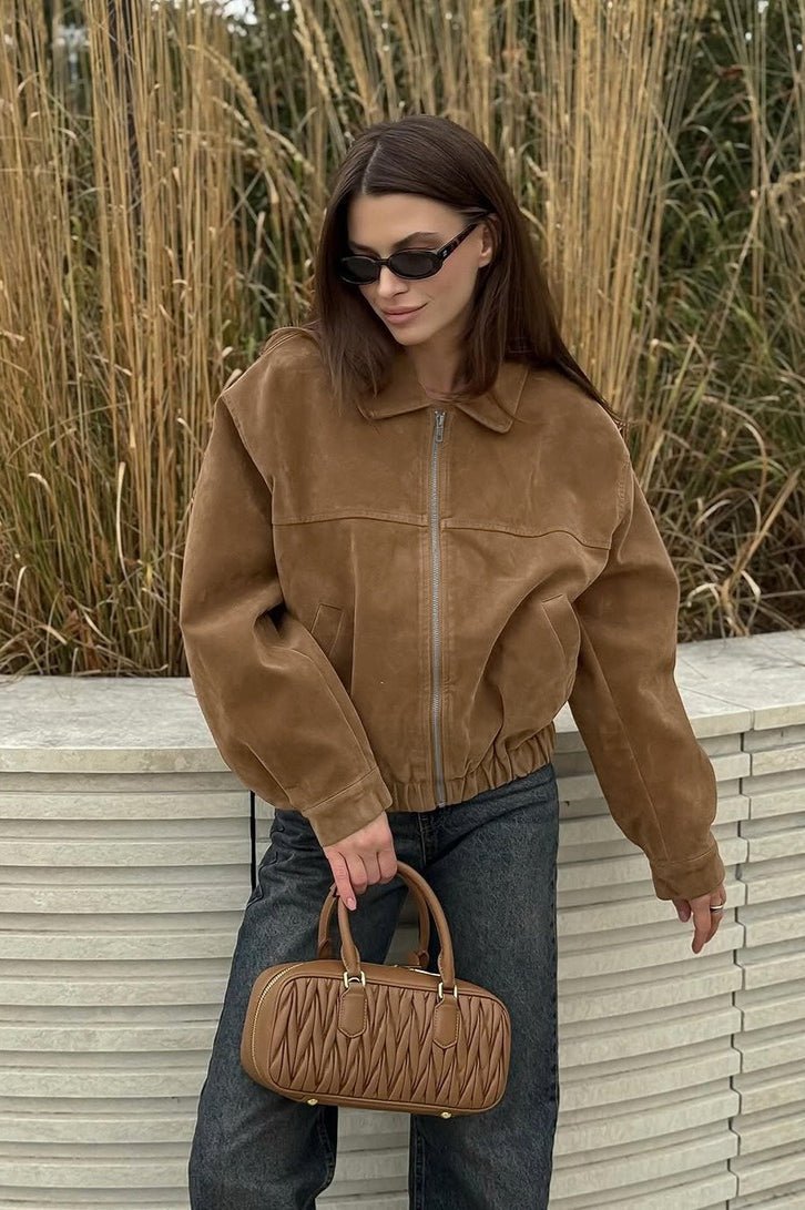 Lisa Suede Zip Relaxed Jacket