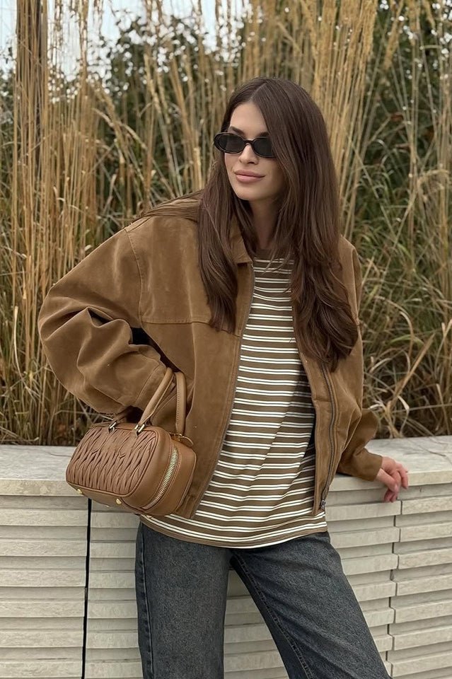 Lisa Suede Zip Relaxed Jacket