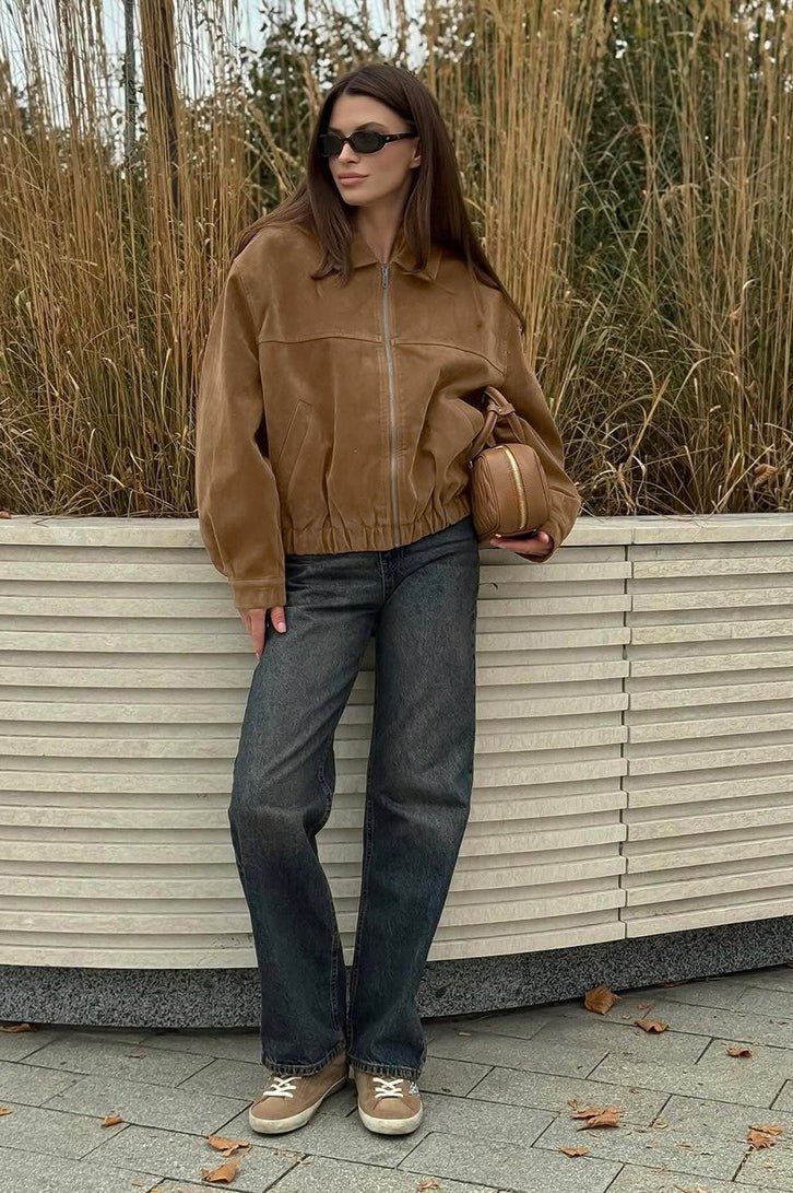 Lisa Suede Zip Relaxed Jacket