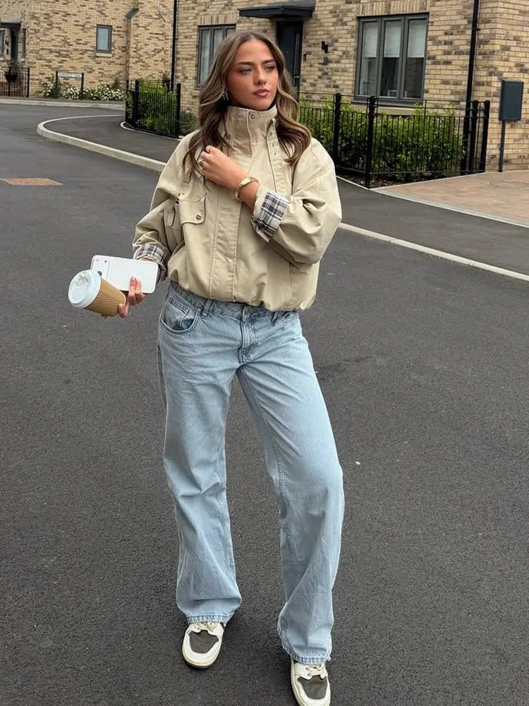 Anna Stand Collar Bomber Jacket