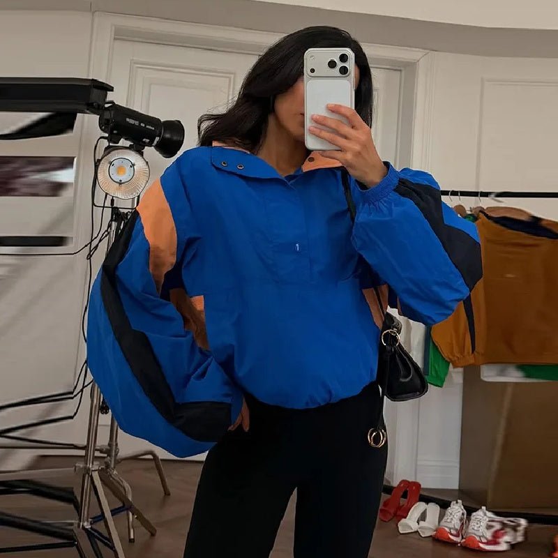 Olivia Oversized Colorblock Cropped Jacket