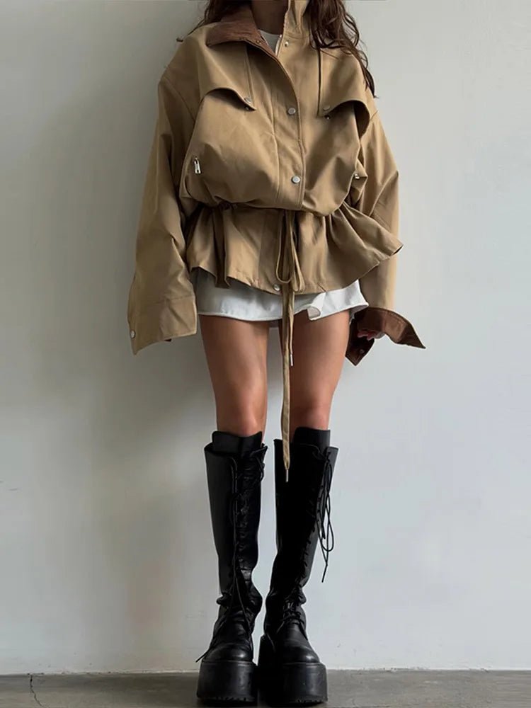Miriam Contrast Collar Windbreaker Jacket