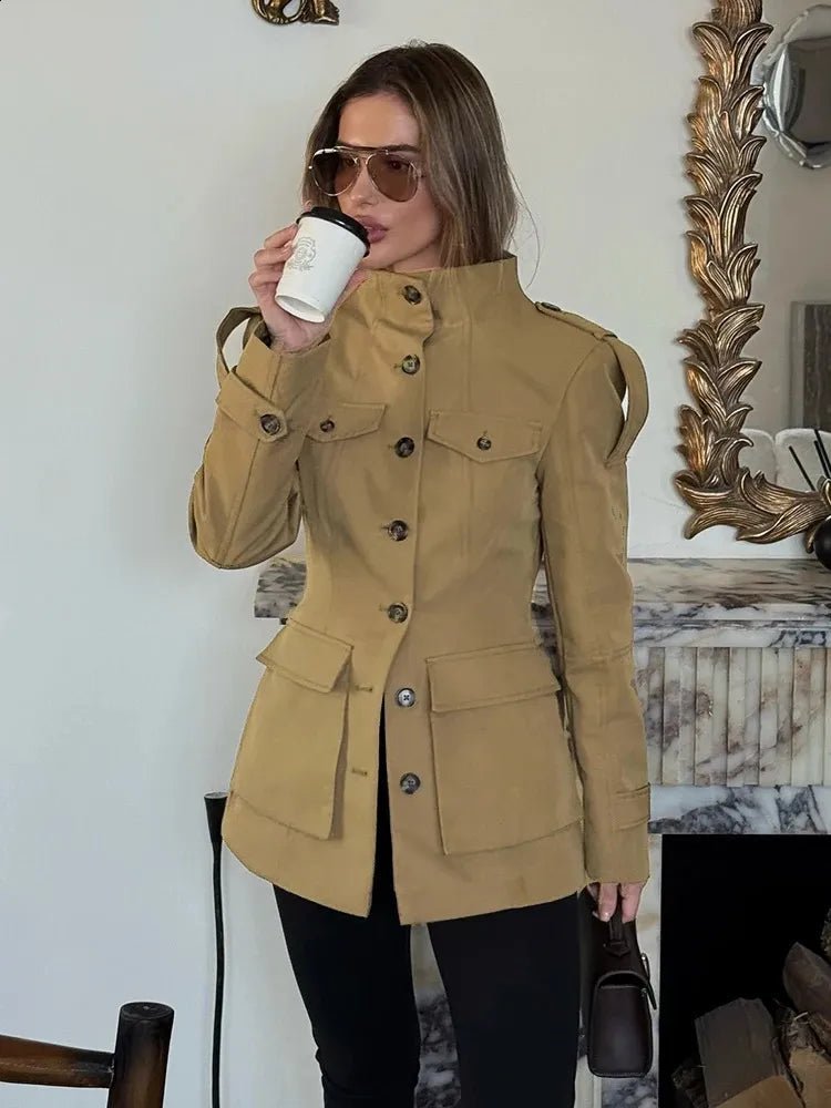 Anna Tailored Stand Collar Jacket