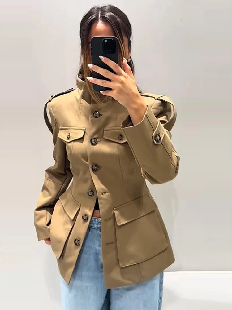 Anna Tailored Stand Collar Jacket