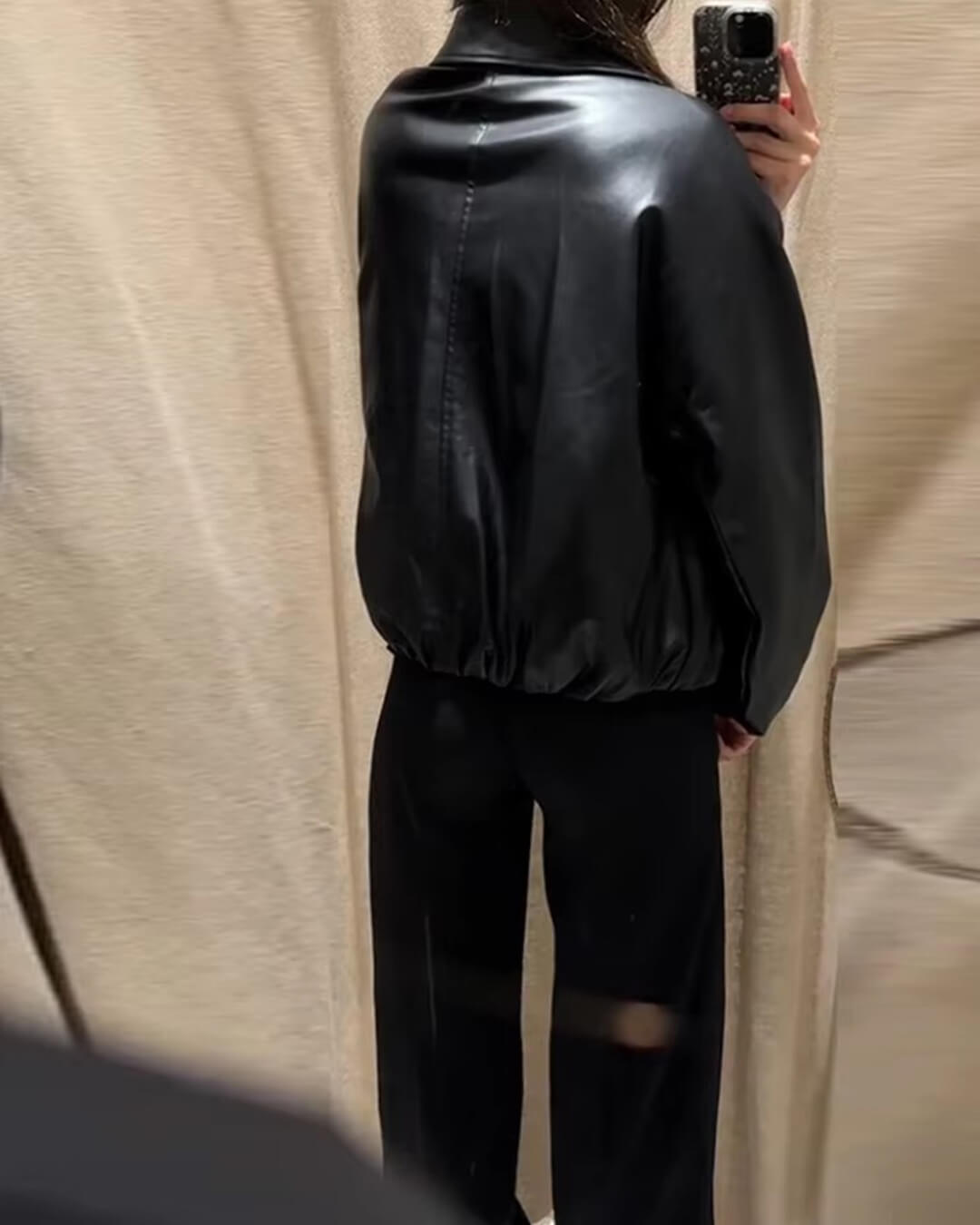 Sienna Faux Leather Bomber Jacket