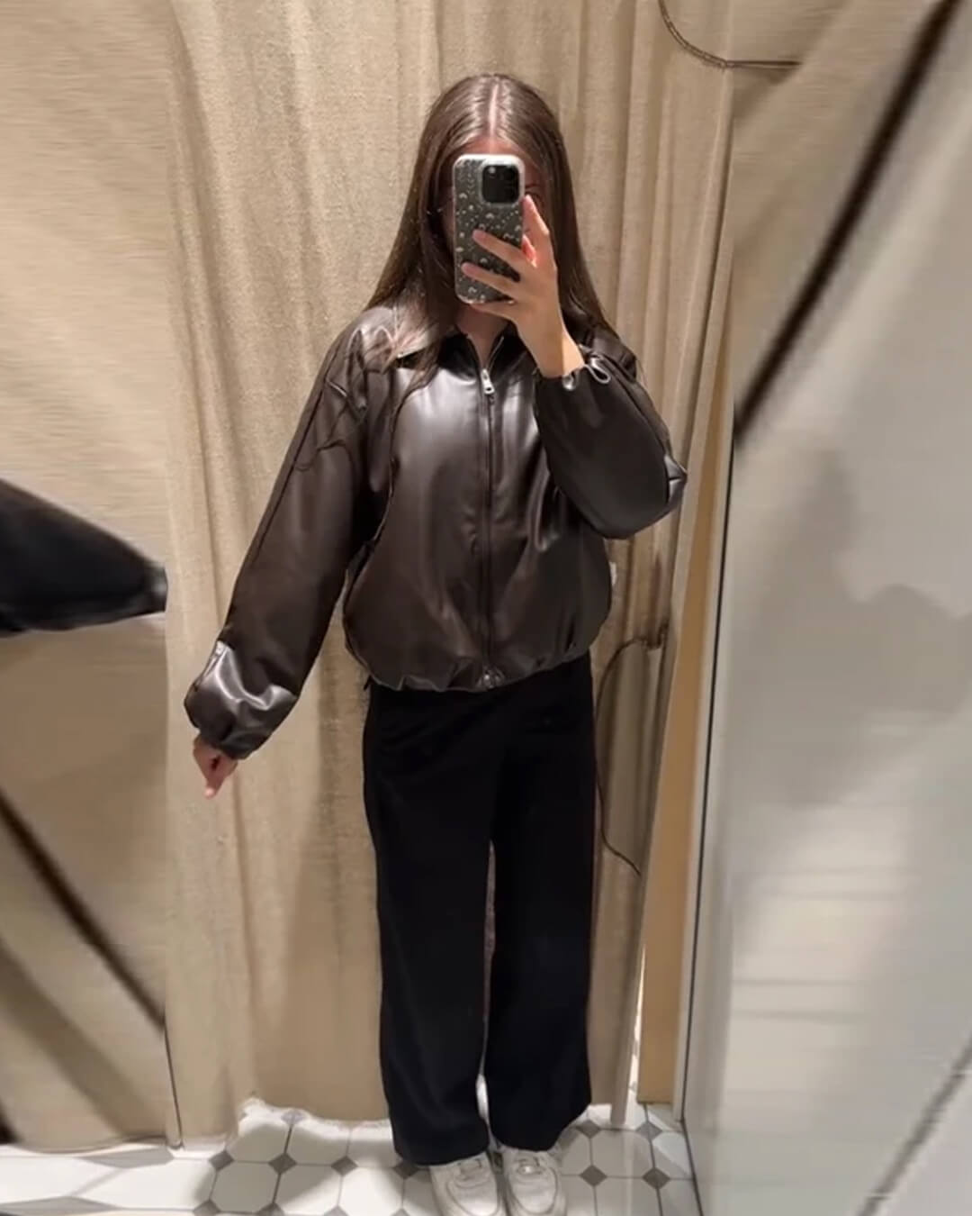 Sienna Faux Leather Bomber Jacket
