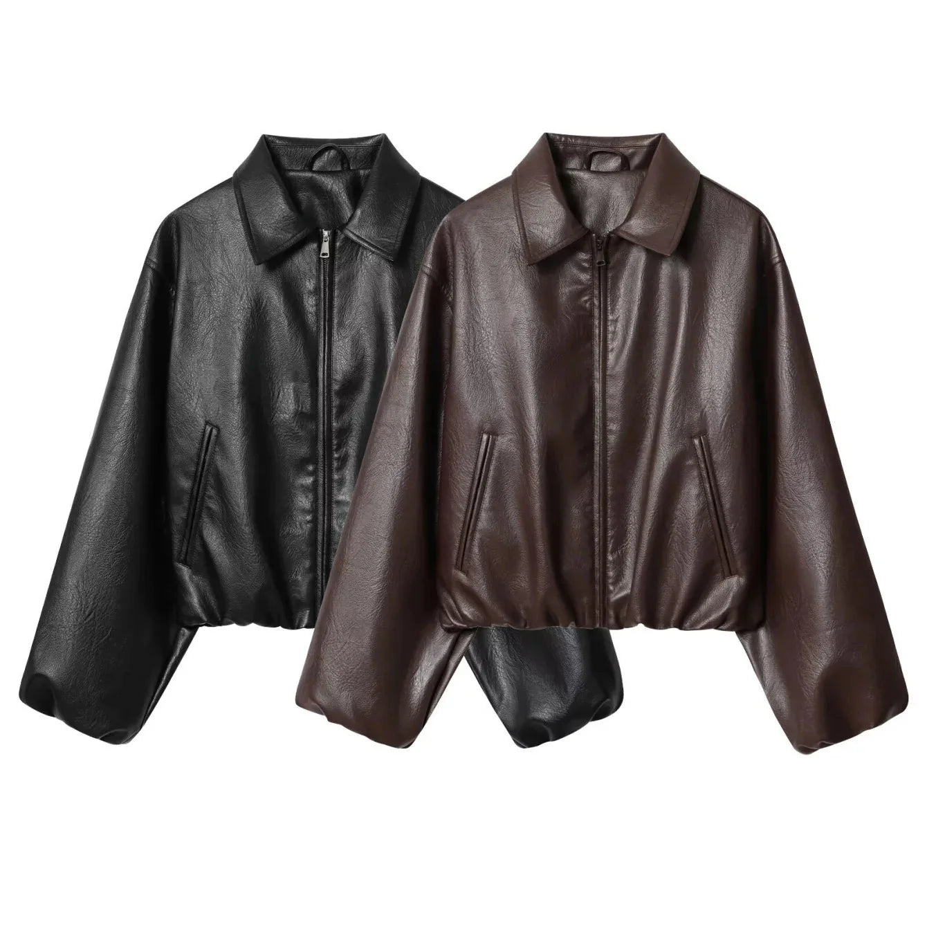 Sienna Faux Leather Bomber Jacket