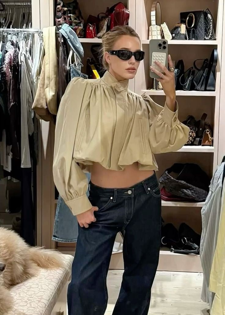 Margot Cropped Pleated Jacket
