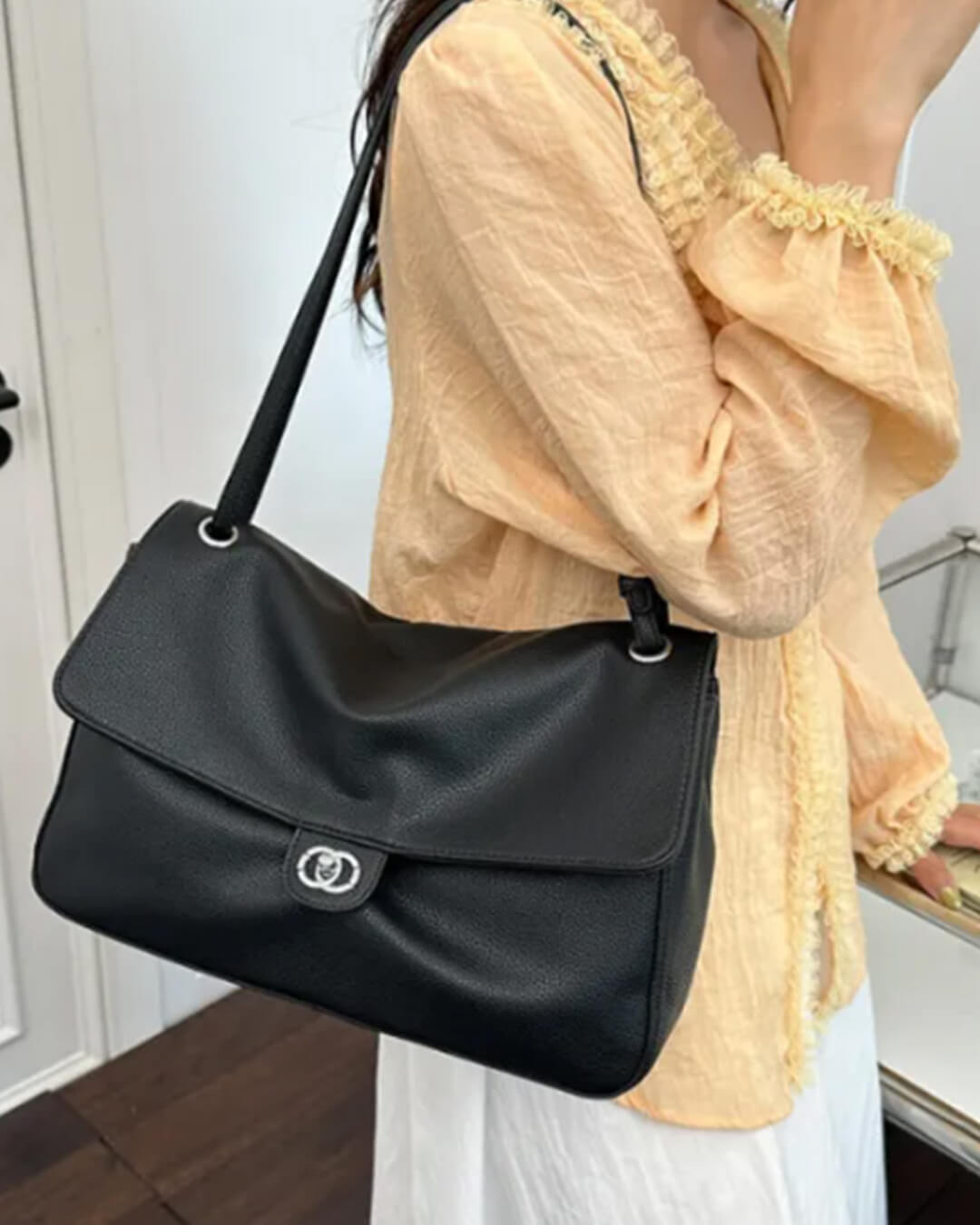 Emma Buckle Flap Shoulder Bag